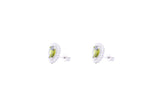 Asfour Crystal Stud Earrings With Olivine Pear Design In 925 Sterling Silver EE0016-VZ