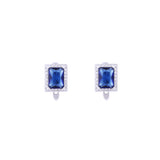 Asfour Crystal 925 Sterling Silver Clips Earrings