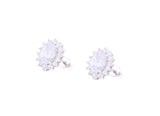 Asfour Crystal Stud Earrings inlaid with Oval Zircon Stone in 925 Sterling Silver ER0367-w