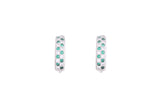 Asfour Crystal Hoop Earrings With Green & Clear Stones In 925 Sterling Siver ER0389-GW