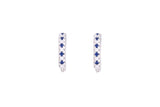 Asfour Crystal Hoop Earrings With Blue & Clear Stones In 925 Sterling Siver ER0391-BW