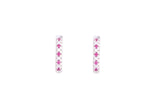 Asfour Crystal Hoop Earrings With Fushia & Clear Stones In 925 Sterling Siver ER0391-FW
