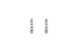 Asfour Crystal Hoop Earrings With Green & Clear Stones In 925 Sterling Siver ER0391-GW
