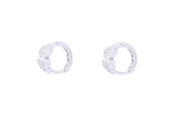 Asfour Crystal Hoop Earring With  Hearts  Design in 925 Sterling Silver ER0393