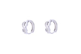 Asfour Crystal Hoop Earring With  infinity  Design in 925 Sterling Silver ER0395