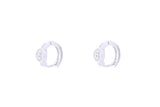 Asfour Crystal Hoop Earring With  Round  Design in 925 Sterling Silver ER0397