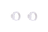Asfour Crystal Hoop Earring With  Round  Design in 925 Sterling Silver ER0398