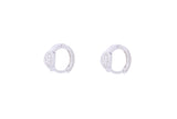 Asfour Crystal Hoop Earring With  Oval  Design in 925 Sterling Silver ER0401