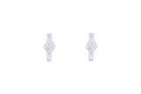 Asfour Crystal Hoop Earring With  Rhombus  Design in 925 Sterling Silver ER0403