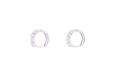 Asfour Crystal Hoop Earring With  Hearts  Design