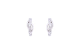 Asfour Crystal Hoop Earring With  Art Deco Design in 925 Sterling Silver ER0408