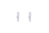 Asfour Crystal Hoop Earring With  Art Deco Design in 925 Sterling Silver ER0417