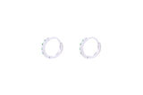 Asfour Huggie Hoop Earring With Round Green & White Stones