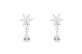 Asfour Crystal Drop Earrings Inlaid With Zircon Pear Stone In 925 Sterling Silver ER0429-W