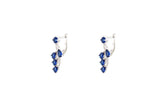 Asfour Crystal Drop Earrings With Blue Leaf Design In 925 Sterling Silver ER0430-B