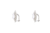 Asfour Crystal Halo Earrings With Cluster Oval Design In 925 Sterling Silver ER0431-W