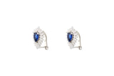 Asfour Clips Earrings With Blue Pear Design