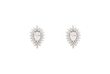 Asfour Crystal Clips Earrings With Cluster Pear Design In 925 Sterling Silver ER0432-W