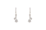 Asfour Crystal Clips Earrings With Art Deco Design In 925 Sterling Silver ER0433