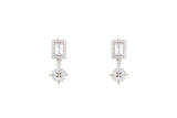 Asfour Crystal Clips Earrings With Art Deco Design In 925 Sterling Silver ER0437