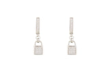 Asfour Crystal Drop Earrings With Lock Design In 925 Sterling Silver ER0440