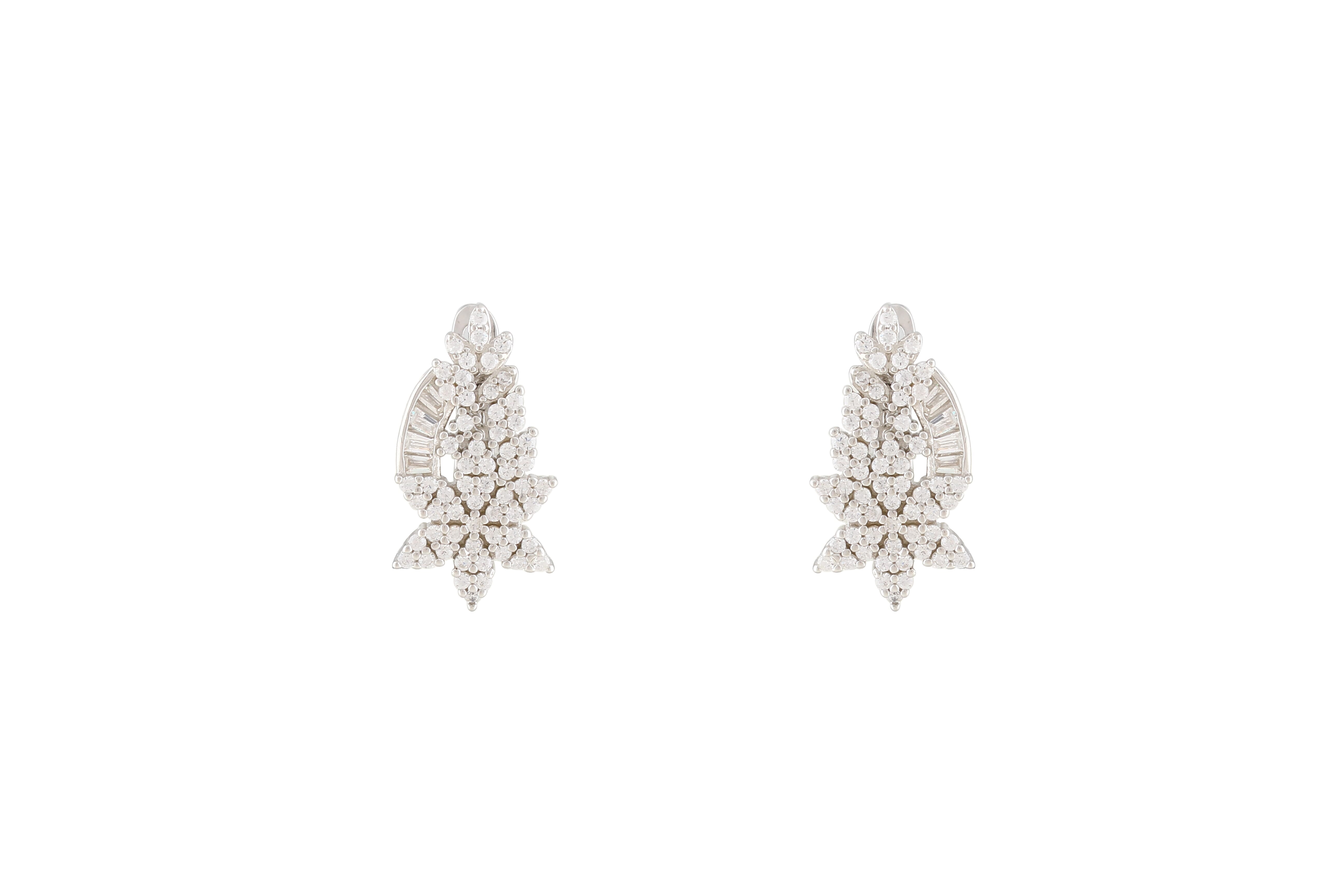 Asfour Clips Earrings With Flower Design