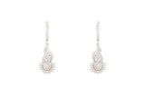 Asfour Crystal Drop Earrings With Art Deco Design In 925 Sterling Silver ER0447