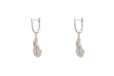 Asfour Crystal Drop Earrings With Art Deco Design In 925 Sterling Silver ER0447