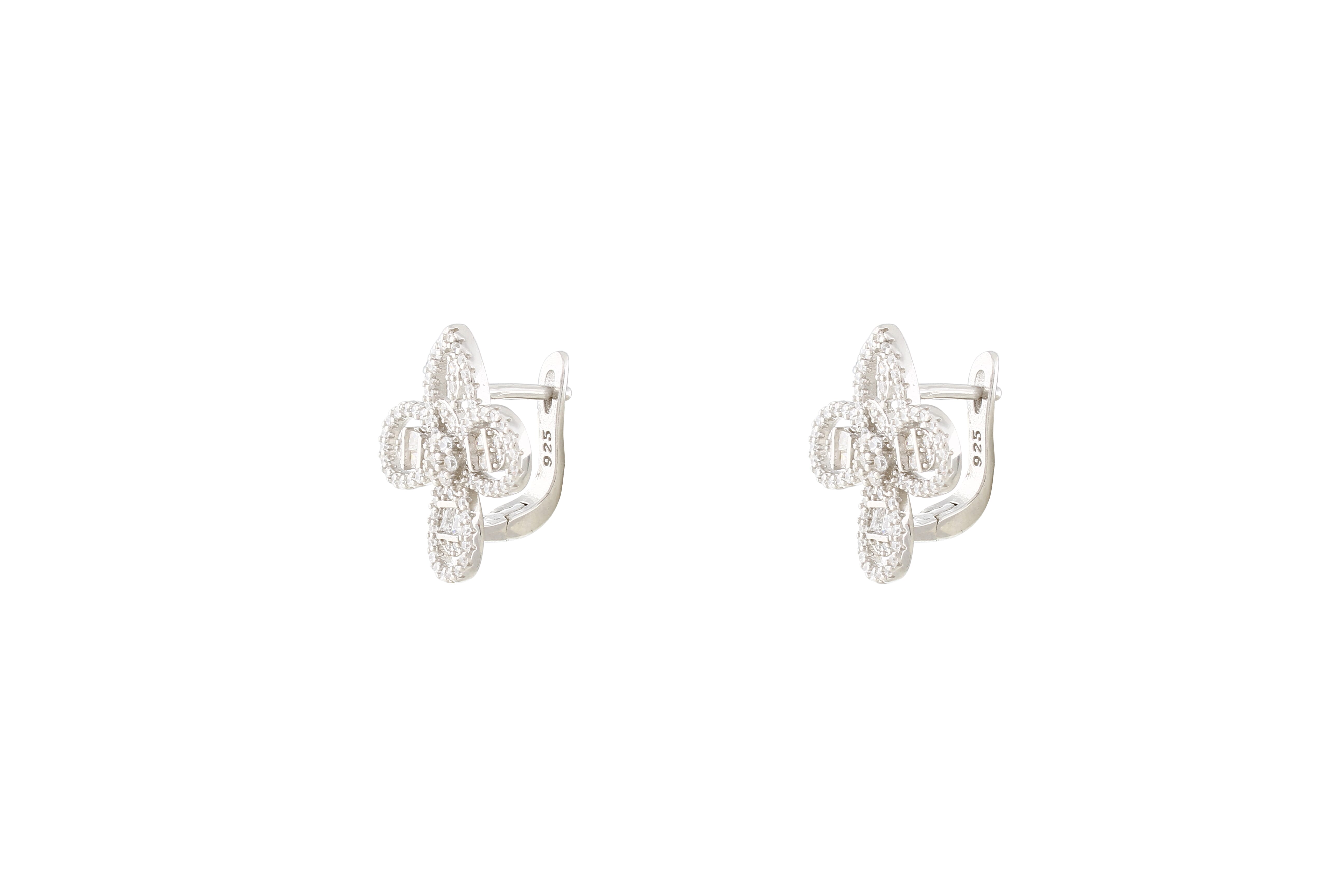 Asfour Clips Earrings With Flowerlace Design