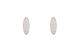 Asfour Crystal Clips Earrings With Oval Design Inlaid With Zircon In 925 Sterling Silver ER0459