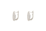 Asfour Crystal Clips Earrings With Oval Design Inlaid With Zircon In 925 Sterling Silver ER0459