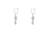 Asfour Crystal Drop Earrings With Butterflies Design In 925 Sterling Silver ER0461