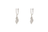 Asfour Crystal Drop Earrings With Decorative Design In 925 Sterling Silver ER0463