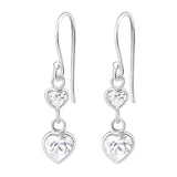 Asfour 925 Sterling Silver Earring with Round Zicron Stone, Clear