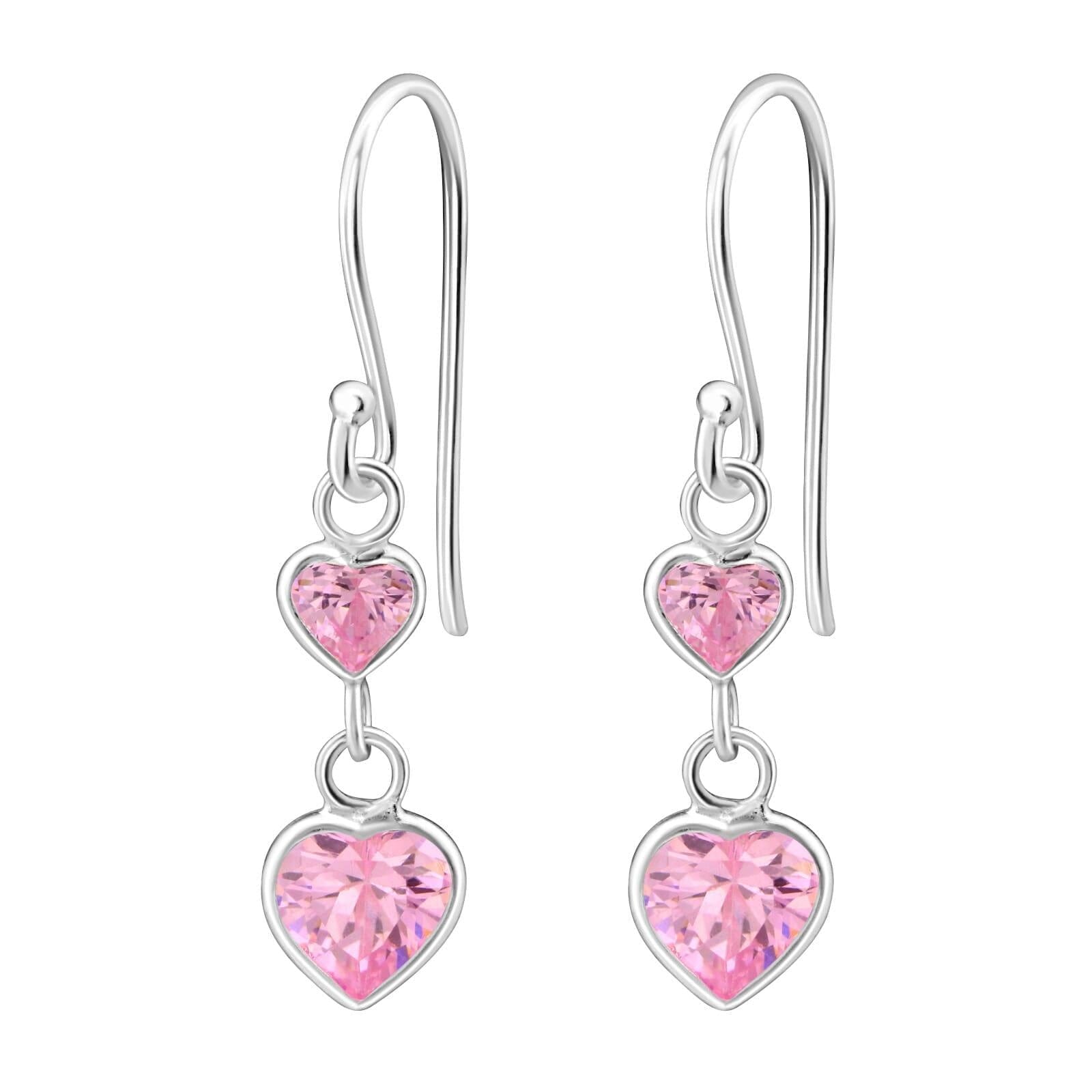 Asfour 925 Sterling Silver Earring with Round Zicron Stone, Rose
