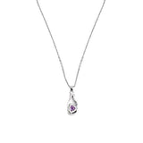 Necklace N1095-A - 925 Sterling Silver - purple Heart