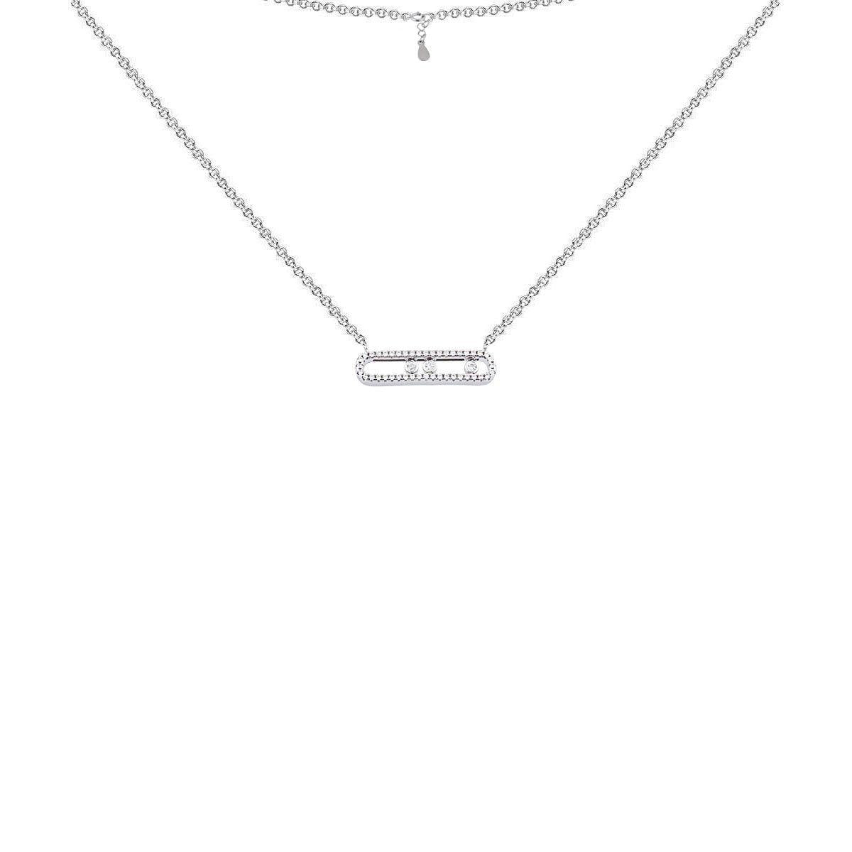 Necklace N1293 - 925 Sterling Silver - Asfour Crystal