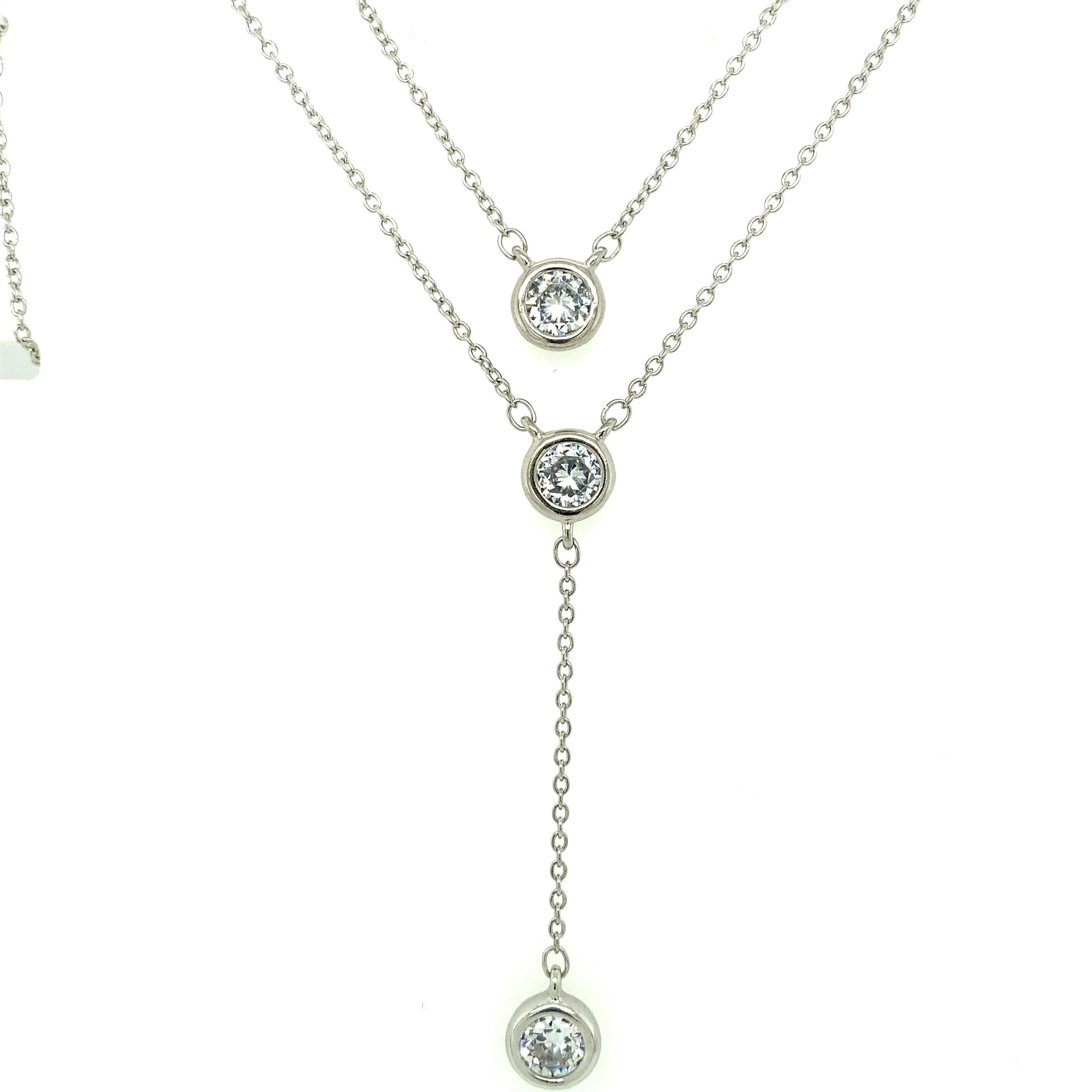 Asfour Crystal Silver Accessories Necklace N1654 - 925 Sterling Silver