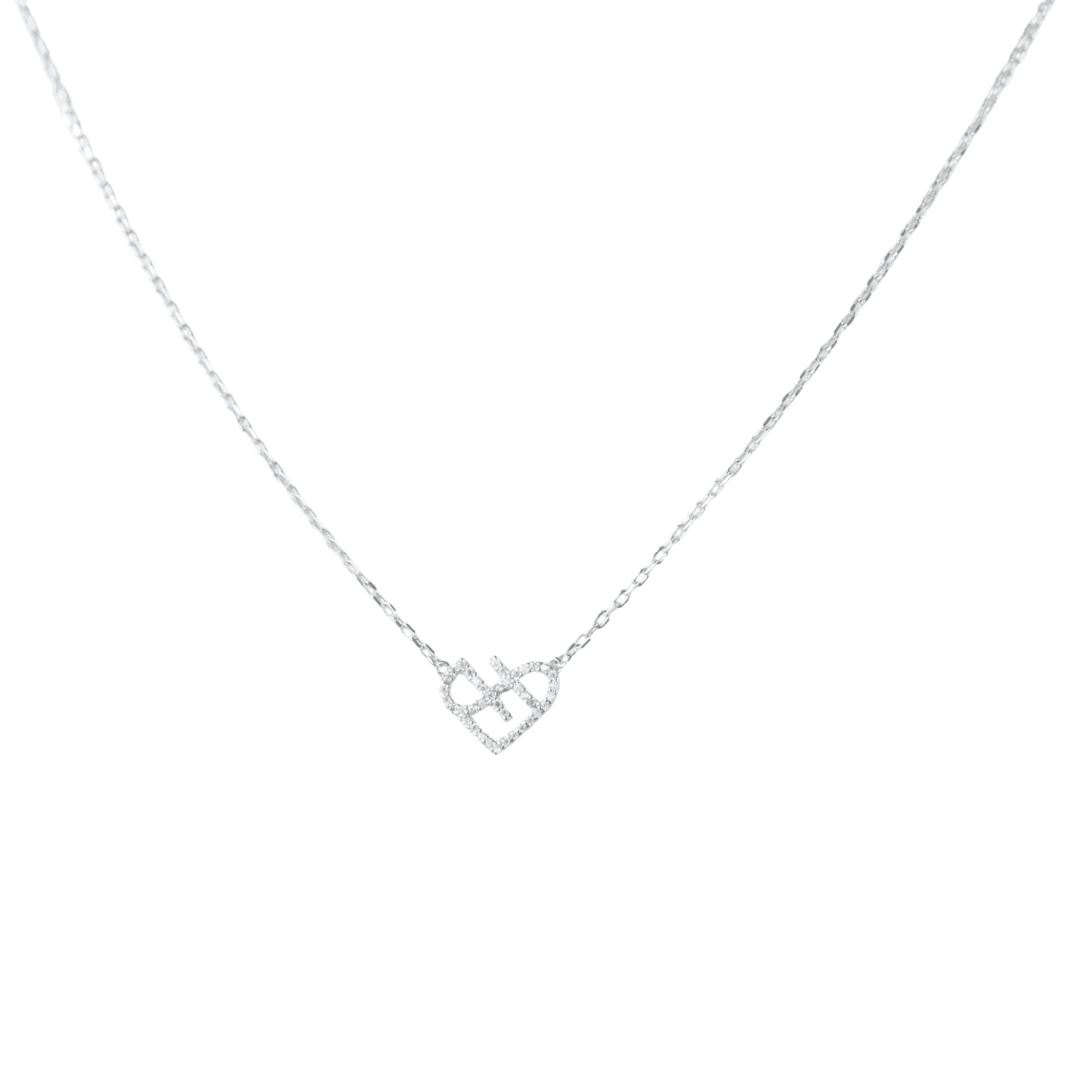 Asfour Zircon Rounded Shape 925 Sterling Silver Necklace,Clear