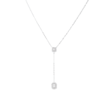 Asfour Zircon Rounded Shape 925 Sterling Silver Necklace,Clear