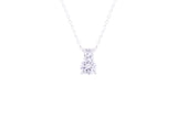 Asfour Sterling Silver Necklace Inlaid With Round Cut Zircon Stones ND0003