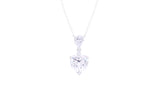 Asfour Sterling Silver Heart necklace Inlaid With Zircon Stones ND0005