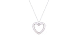 Asfour Sterling Silver Heart necklace Inlaid With Zircon Stones ND0010