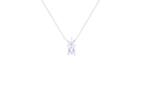 Asfour Sterling Silver Necklace With Rectangular Pendant Inlaid With Zircon Stones ND0014