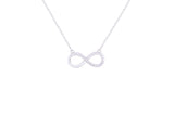 Asfour Sterling Silver Infinity Necklace Inlaid With Zircon Stones ND0015