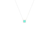 Asfour Crystal Chain Necklace With Cluster Aquamarine Stone In 925 Sterling Silver ND0027-GC