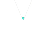 Asfour Crystal Chain Necklace With Aquamarine Heart Pendant In 925 Sterling Silver ND0035-GC