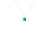 Asfour Crystal Chain Necklace With Emerald Zircon Stone In 925 Sterling Silver ND0039-G