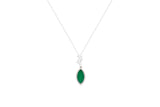 Asfour Crystal Chain Necklace With Emerald Marquise Zircon Stone In 925 Sterling Silver ND0046-G