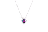 Asfour Crystal Chain Necklace With Multi Color Pear Pendant In 925 Sterling Silver ND0098-AP